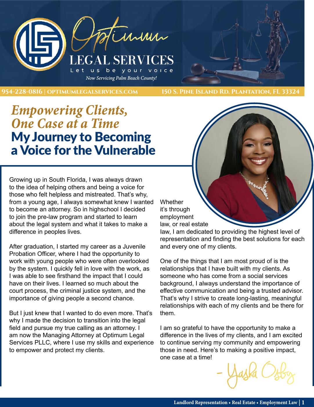 Cover of the Optimum Legal Services — 2024 newsletter